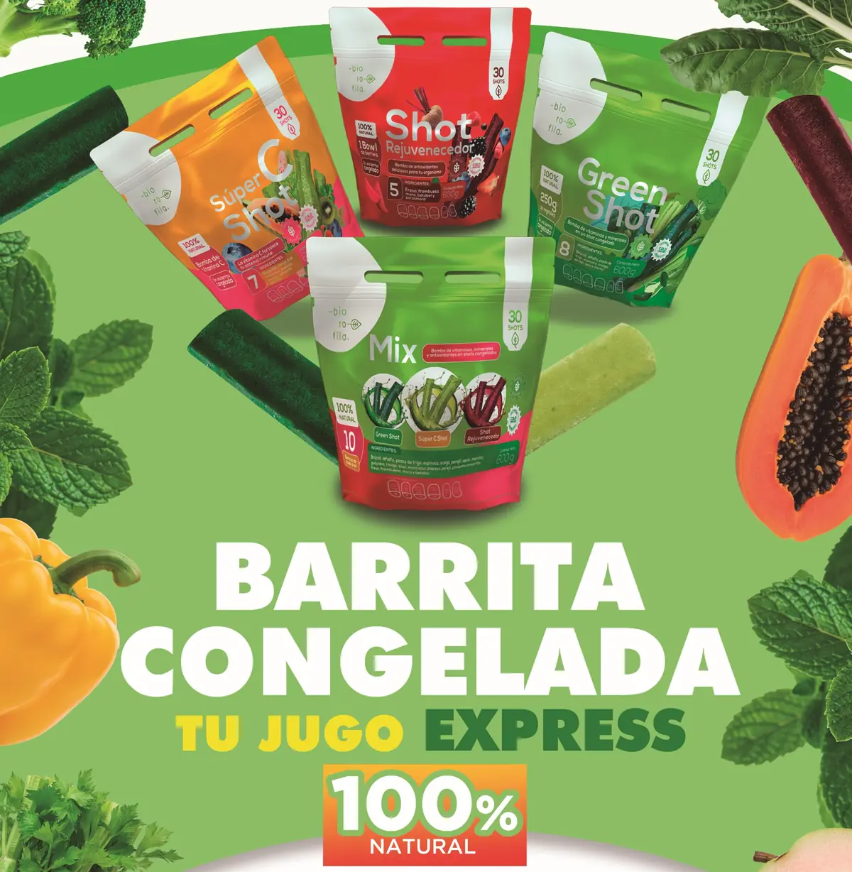 Biorofila Coapa CDMX bolsas y barritas congeladas